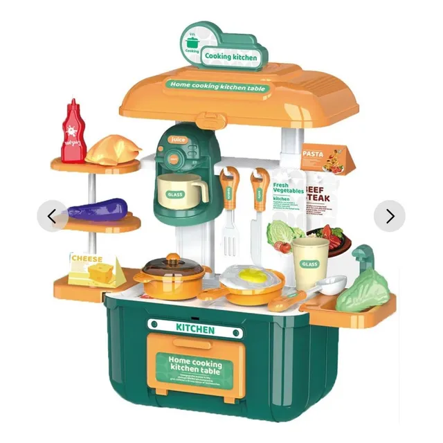 Set Utensilios Cocina Juguete Toy Town 34 Piezas Color Verde