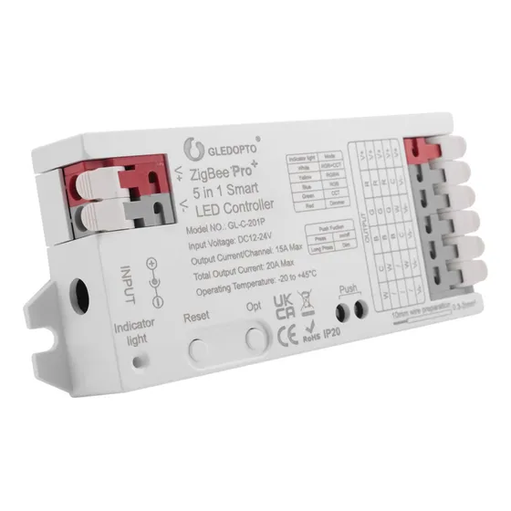 Ww Controlador Led Gledopto Zigbee 3.0 Dimmer 5 Em 1 12v 24v
