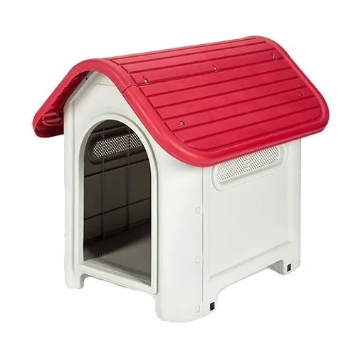 Casa Para Perro Chico Mediano Termica De Plástico Exterior Color Rojo
