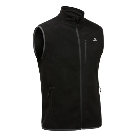 Chaleco Polar Quechua  Trekking  Mh 200 Hombre Negro
