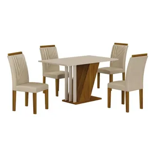 Conjunto Sala De Jantar Yescasa Miami Com 4 Cadeiras Desenho Veludo Mesa De 30.5cm Comprimento MĂĄximo X 120cm De Largura X 78cm De Altura - Bege/marrom Conjunto Sala De Jantar Yescasa Miami Com 4 Cadeiras Desenho Veludo Mesa De 30.5cm Comprimento MĂĄximo X 120cm De Largura X 78cm De Altura - Bege/marrom