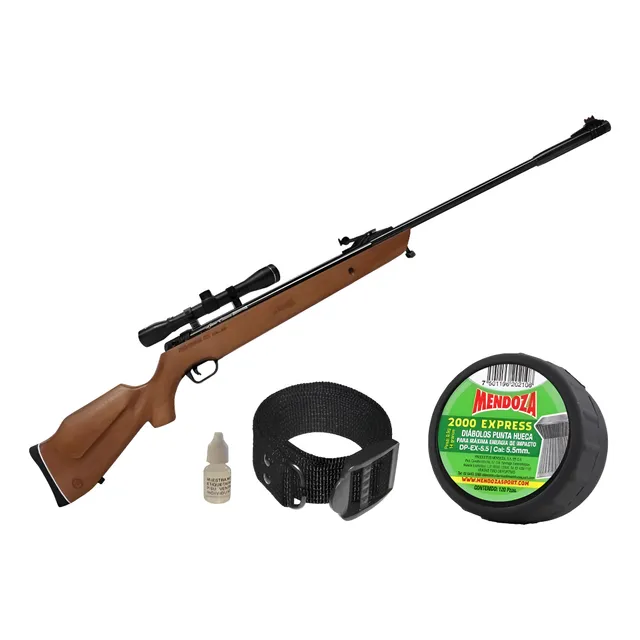 Rifle Mendoza Rm-6000 Alta Potencia De Resorte C/ Mira 5.5
