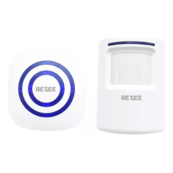 Timbre Para Negocio Con Sensor De Movimiento Alarma Sonora Resee RT011 Blanco