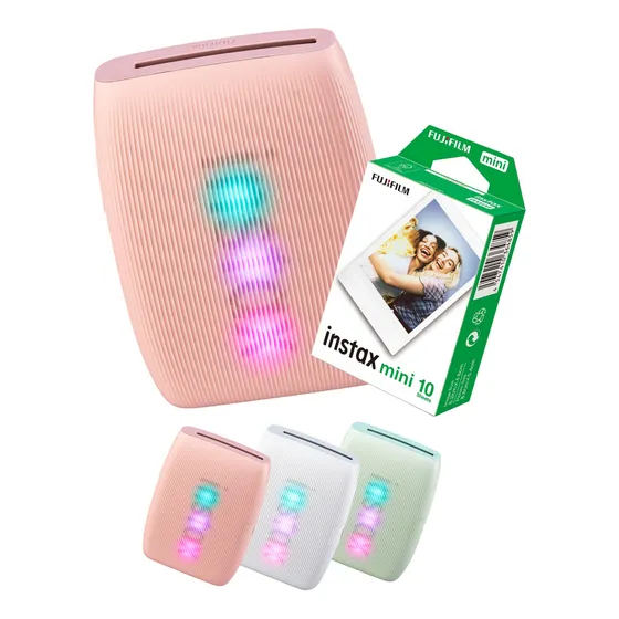 Impressora Bluetooth Instax Mini Link 3 Com Filme 10 Fotos Cor Rosa