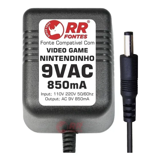 Fonte Para Nes Playtronic  Ac 9v 850ma Bivolt Nintendinho