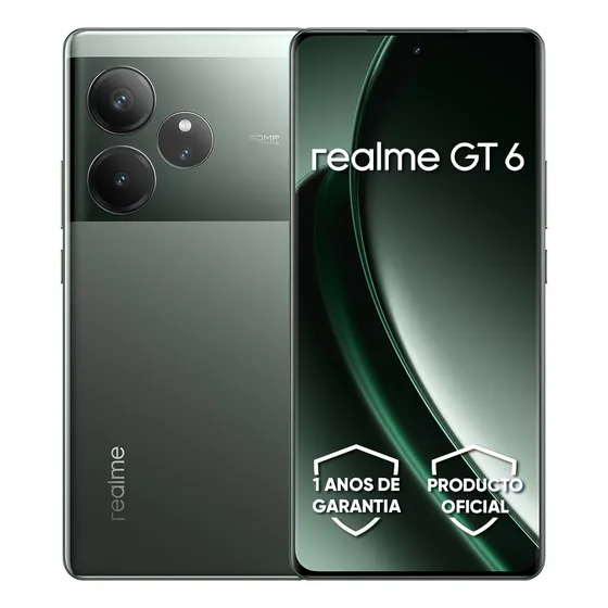 Realme Gt 6 12gb Ram 256gb Rom Snapdragon 8s Gen3 50mp Cámara Principal 6000 Nit Hyper Display 5500 Mah Verde