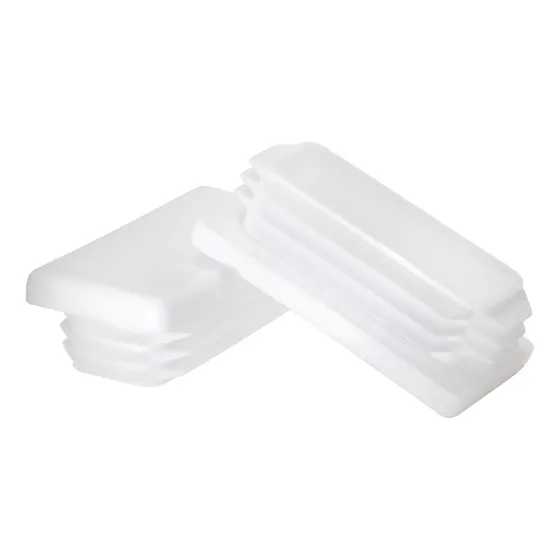 Tapa Rectangular 1 X 2  Extremo Tubo Tapon Plastico Blanco