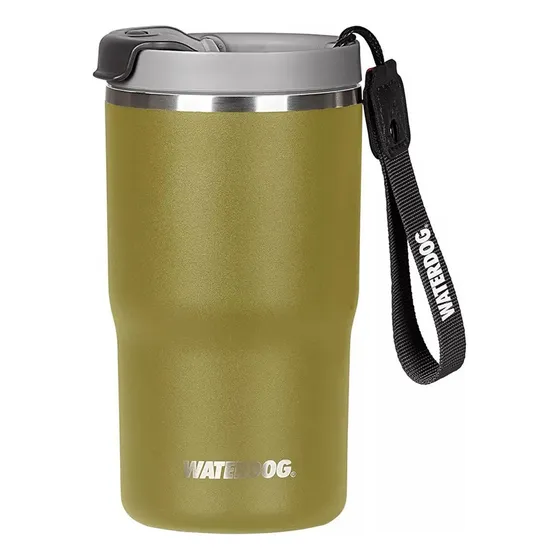 Vaso Termico Waterdog Clyde 480 Ml Ceramica Acero Inox Color Verde Oliva Clyde480