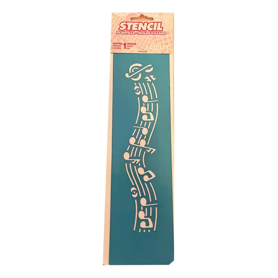 Stencil 30x8cm Notas Musicales 1160