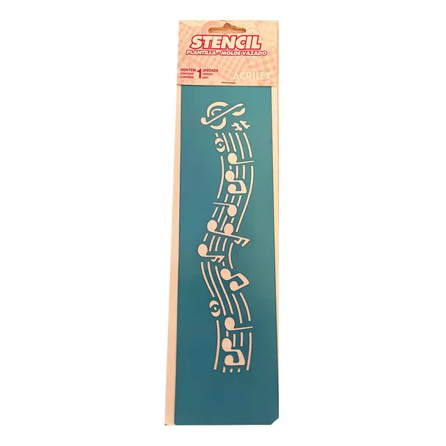 Stencil 30x8cm Notas Musicales 1160