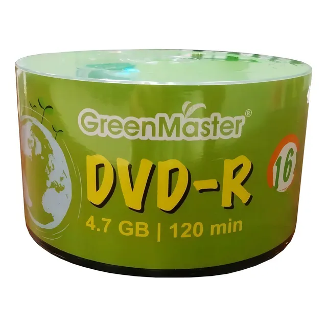 Disco virgen DVD-R GreenMaster imprimible de 16x 50 unidades