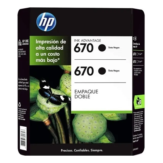 Cartucho De Tinta Hp J3p02bl Color Negro De 15 Ml 2 Unidades