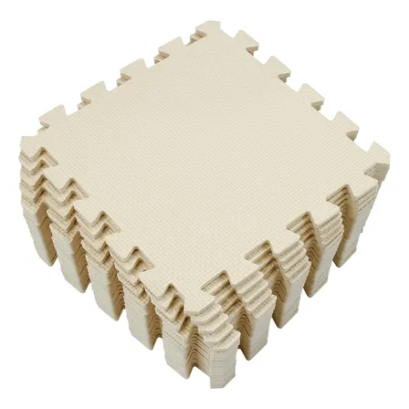 Pack De 4 Alfombras Piso Puzzle Goma Eva Antigolpes 60x60cm Color Beige claro Lisa