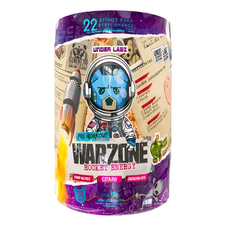 Pré Treino Under Labz Warzone Rocket Coenzima Q10 Arginina Green Bomb | 450g