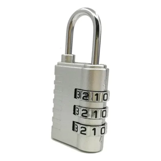 Candado Combinacion 3 Digitos Clave Bolso Valija Locker Color Plateado