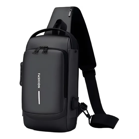 Bolso Manos Libres Morral  Antirrobo Tipo Pechera 5l Usb31cm