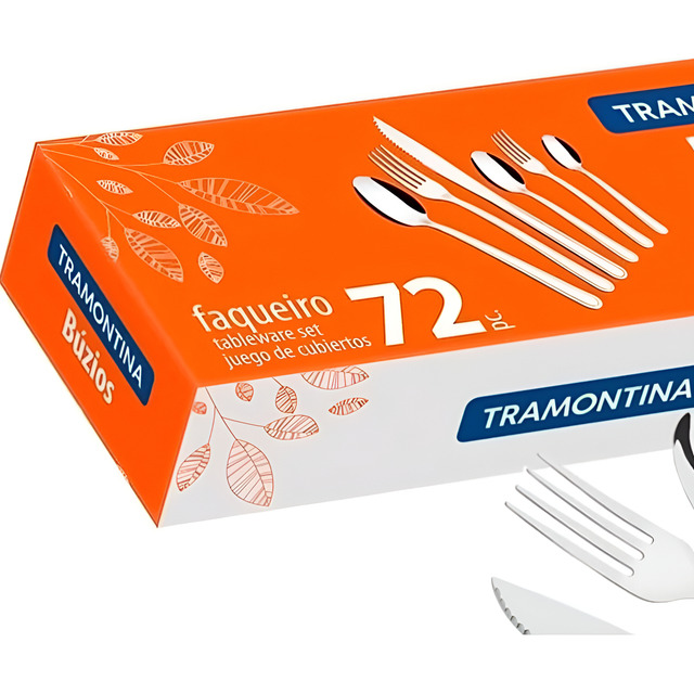 Faqueiro Tramontina Búzios 72 Peças Aço Inox Para Churrasco Faqueiro Tramontina Búzios 72 Peças Aço Inox Para Churrasco