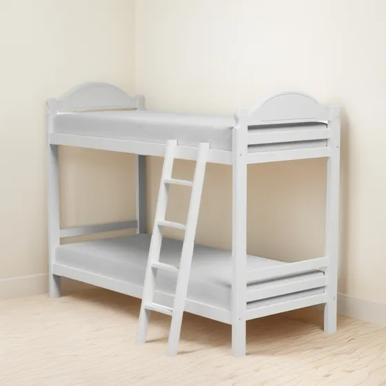Cama Superpuesta 1 Plaza Blanca Marinera Escalera Y Baranda