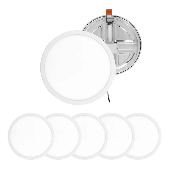 Lampara Luminaria Luz 18w Ajustable 175mm Diametro 5 Piezas Estructura Blanco