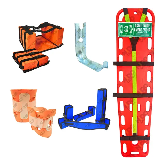 Camilla Emergencia Plastica Inmovilizador Cabeza Kit Ferulas