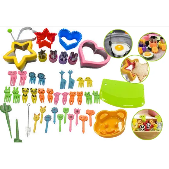 Kit Cortador De Pan Figuras Moldes  Comidas Niños 42 Pcs
