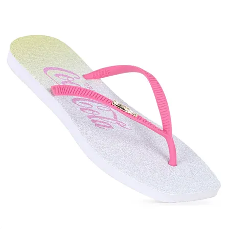 Chinelo Feminino Coca Casual Square Donegal Branco Estampado