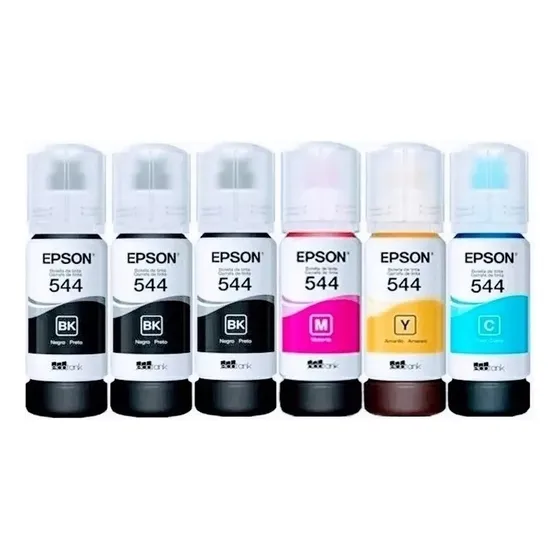 Epson T544 Kit 6 refil tinta B Y C M tinta colors
