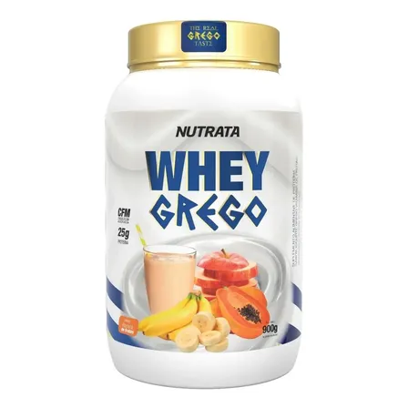 Suplemento Alimentar Whey Grego Pote 900g Tecnologia CFM Vitaminas de Frutas Nutrata