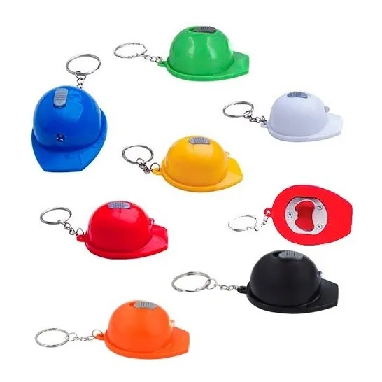 Paquete De 10 Llaveros De Plástico En Forma De Casco Con Luz Color Blanco