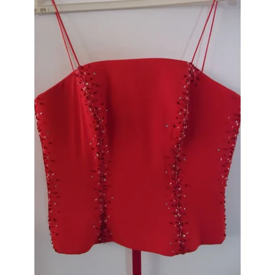 Vestido De Fiesta Rojo / Talla M / Diseñador Victor Rios
