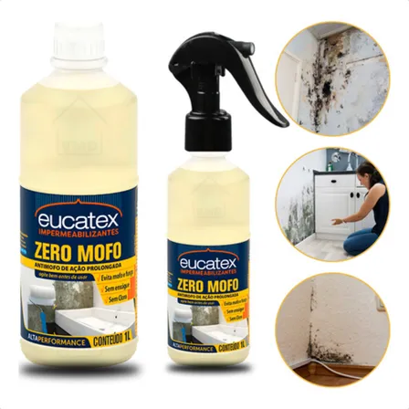 Mata Mofo Parede Não Volta Anti Mofo Teto Piso 1l + Spray
