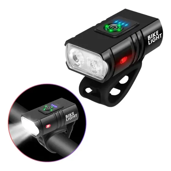 Linterna Led Para Bicicleta Scooter Faro Delantero Recargabl Negro | Cuotas sin interés