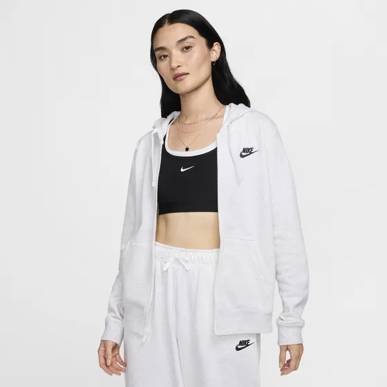 Polerón W Nsw Club Flc Fz Hoodie Std Mujer Blanco