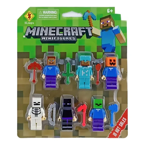Set 6 Minifiguras Minecraft Bloques De Construccion