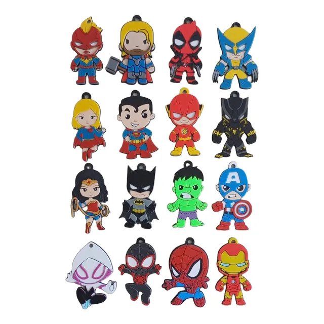 30 Souvenirs Super Heroes Dc Marvel Llavero, Iman, Pin 3d