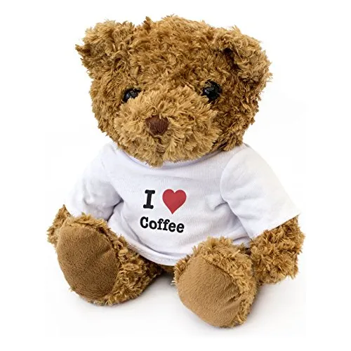 Nuevo - Me Encanta El Café - Oso De Peluche - Tierna Gi5qu