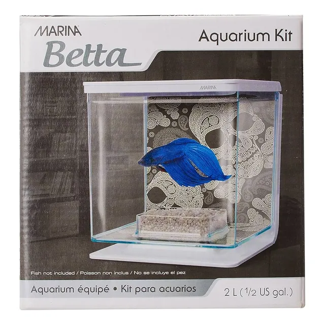 Marina Betta Kit Con Luz Led Skull 2lt Bettera Peces Betta
