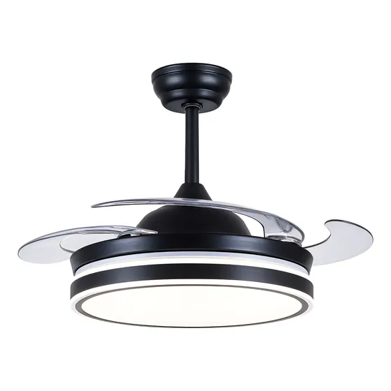 Ventilador de Techo Ambi O 43" Retráctil Negro con Luz LED Control Remoto