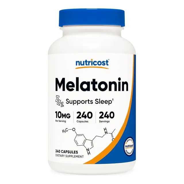 Nutricost Melatonina 10 Mg 240 Cápsulas Sin Sabor