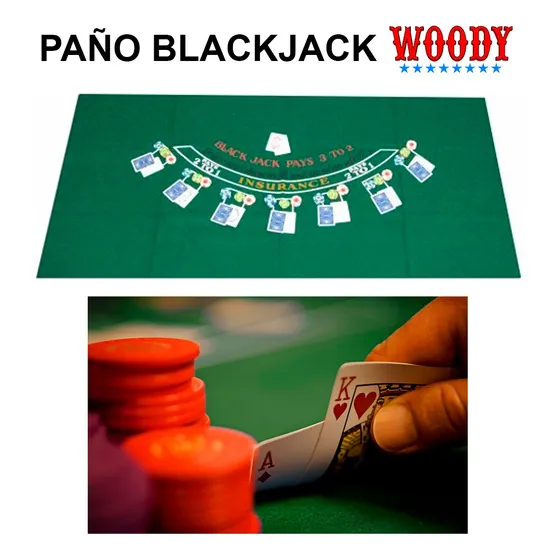 Blackjack. Fieltro/paño De Juego Tamaño Profesional