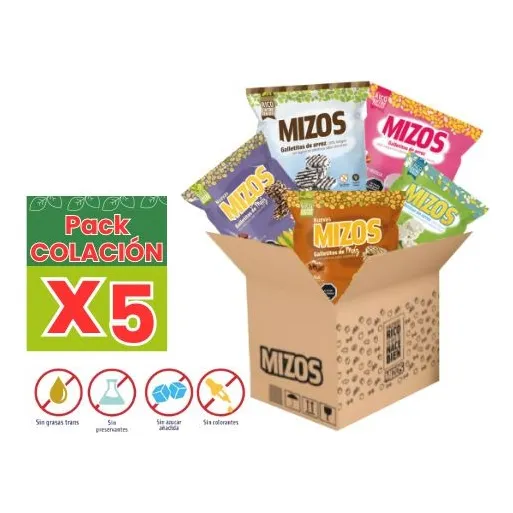 Mix Variedad 5 Paquetes Mizos Colación Vegan Y Gluten Free