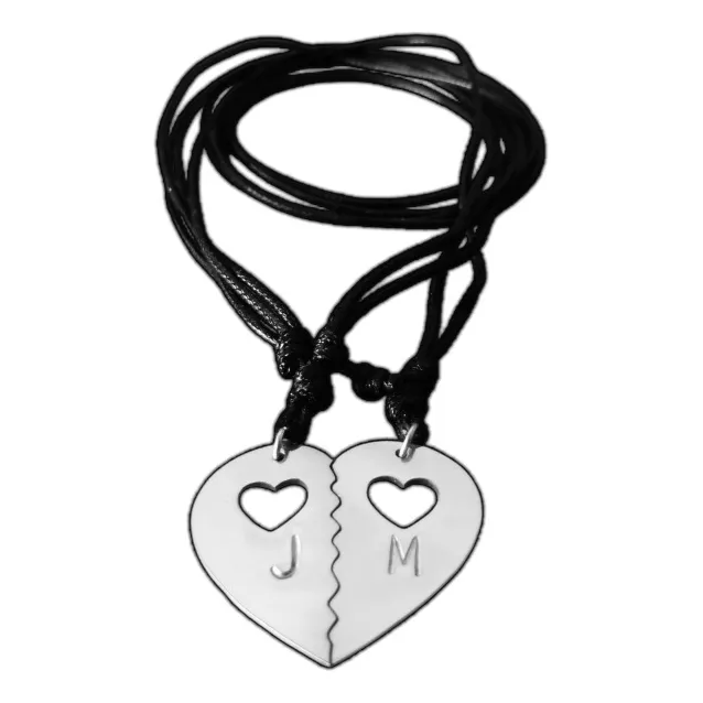 Dije Corazón Dividido Collar Parejas Amor Regalo Enamorados 