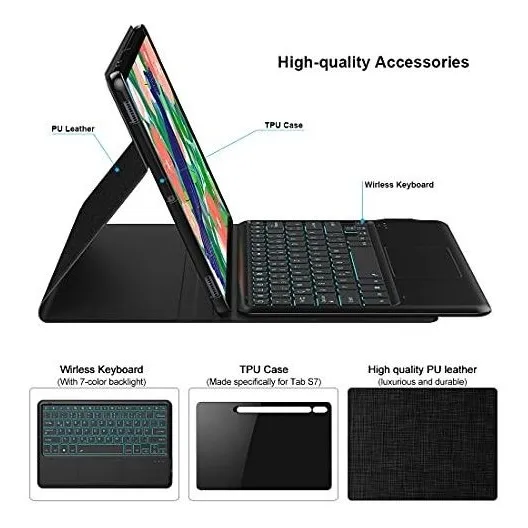Estuche Teclado Para Samsung Galaxy Tab S7 Fe Lite Pu 7