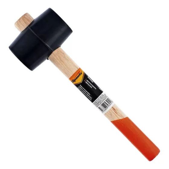 Martelo De Borracha Mini Cabo De Madeira 225 Gramas