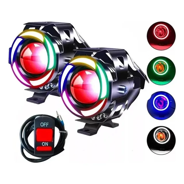 Focos Niebla Ojo Ángel Estrobos Leds Moto Luces Kit De Faros