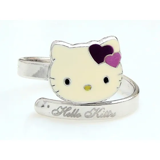 Anillo Ajustable Hello Kitty En Plata 925 1,7gr Talle 8