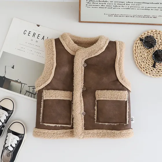 Elegante Chaleco De Invierno Para Niños Con Forro Polar Para