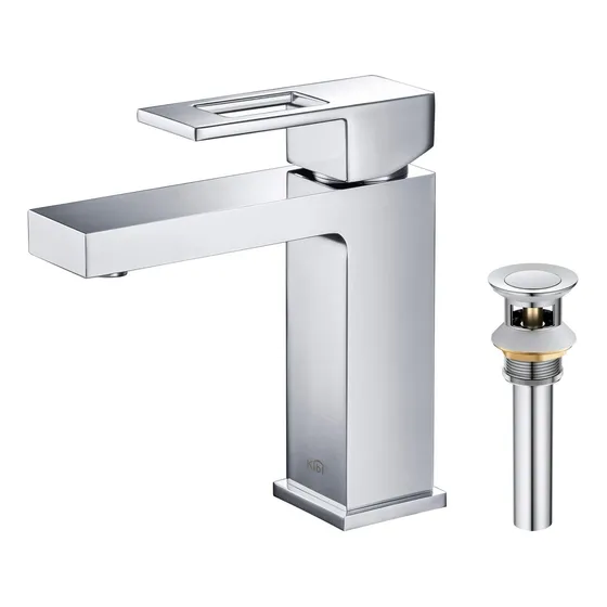 Kibi Grifo Lavabo Baño Laton Cubico Manguera Agua Cromo