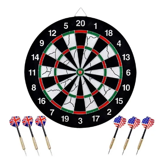 Tiro Al Blanco Reversible 45 Cm Con 6 Dardos Flockeado 18x1