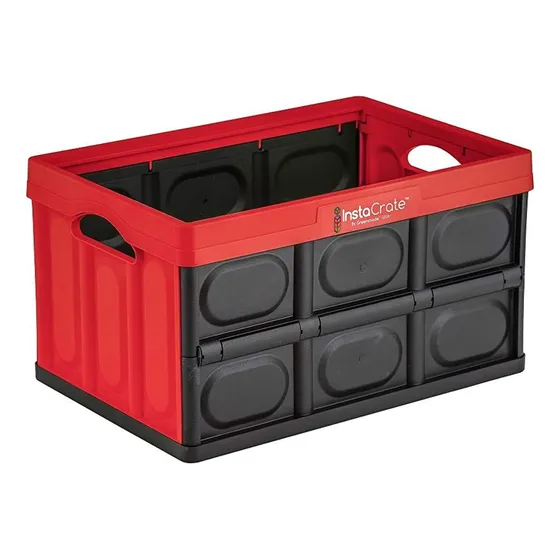 Contenedor Almacenamiento Plegable 12 Galon Rojo Negro